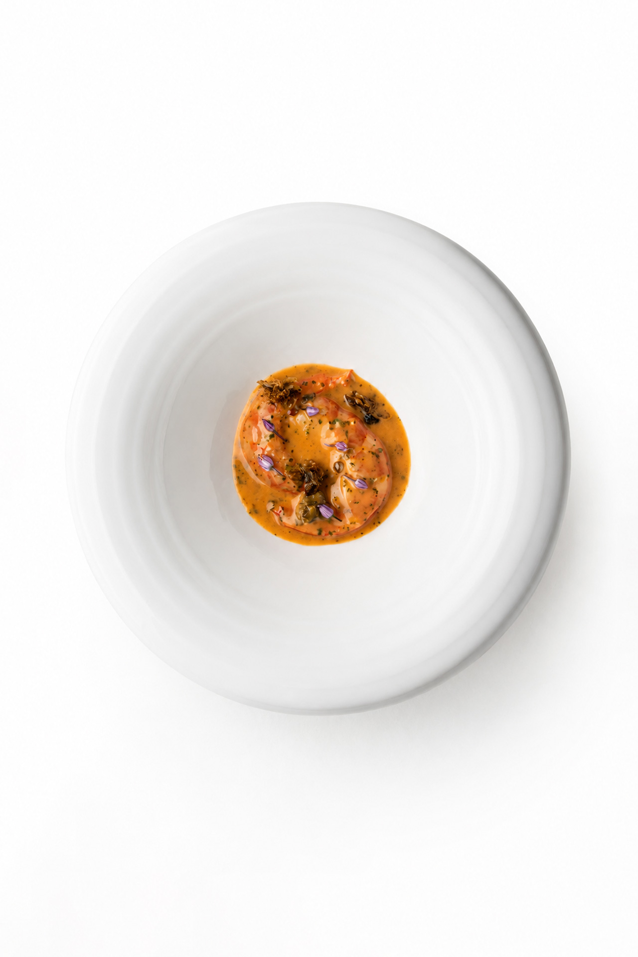 Langostinos con salsa meunière.
